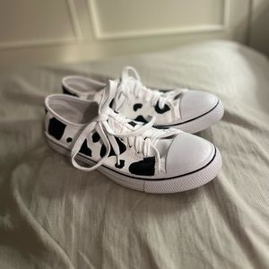 custom painted cow lace up sneakers!